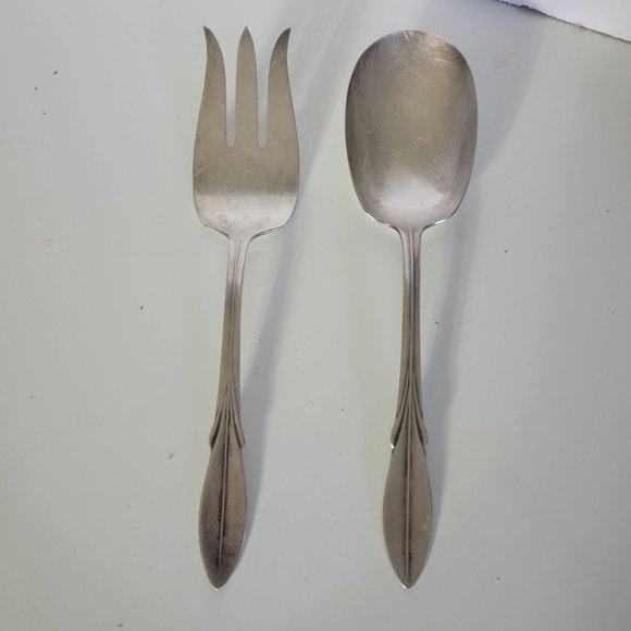 Vintage Wm Rogers El California Serving Fork & Spoon Set - Picture 1 of 3